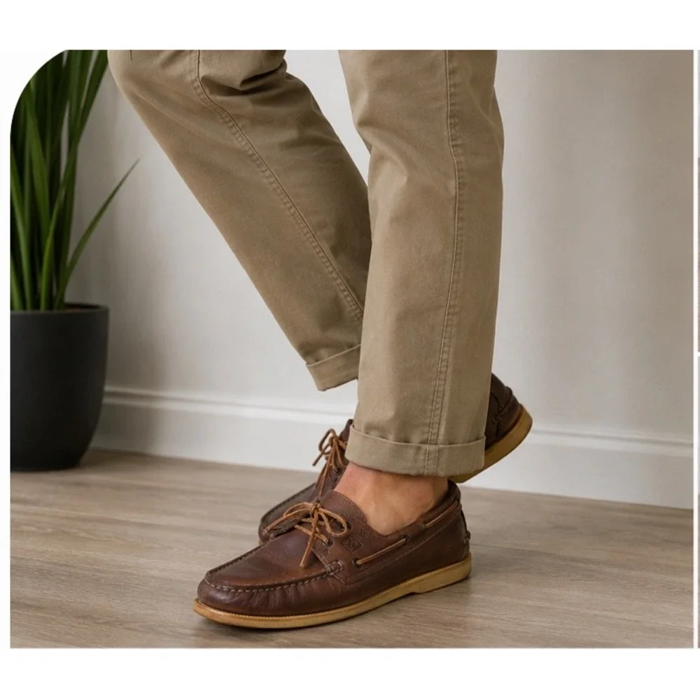 Sperry Top-Sider Mens Authentic Original Boat Shoes Brown Leather 0195115 9.5M